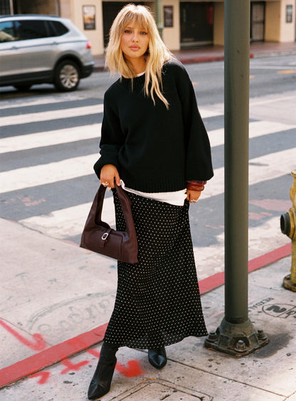 Ford Maxi Skirt Onyx Polka Dot