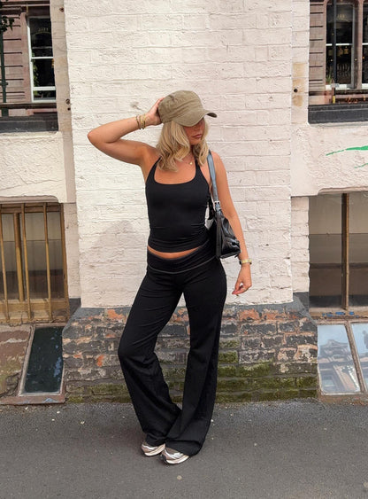 Kobee Jersey Flare Pants Black / Grey