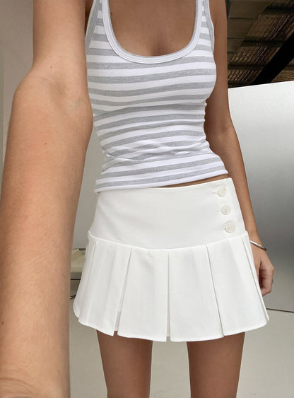 Raynah Micro Pleated Mini Skort White