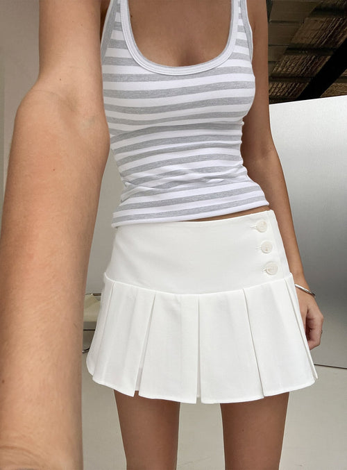 Raynah Micro Pleated Mini Skort White
