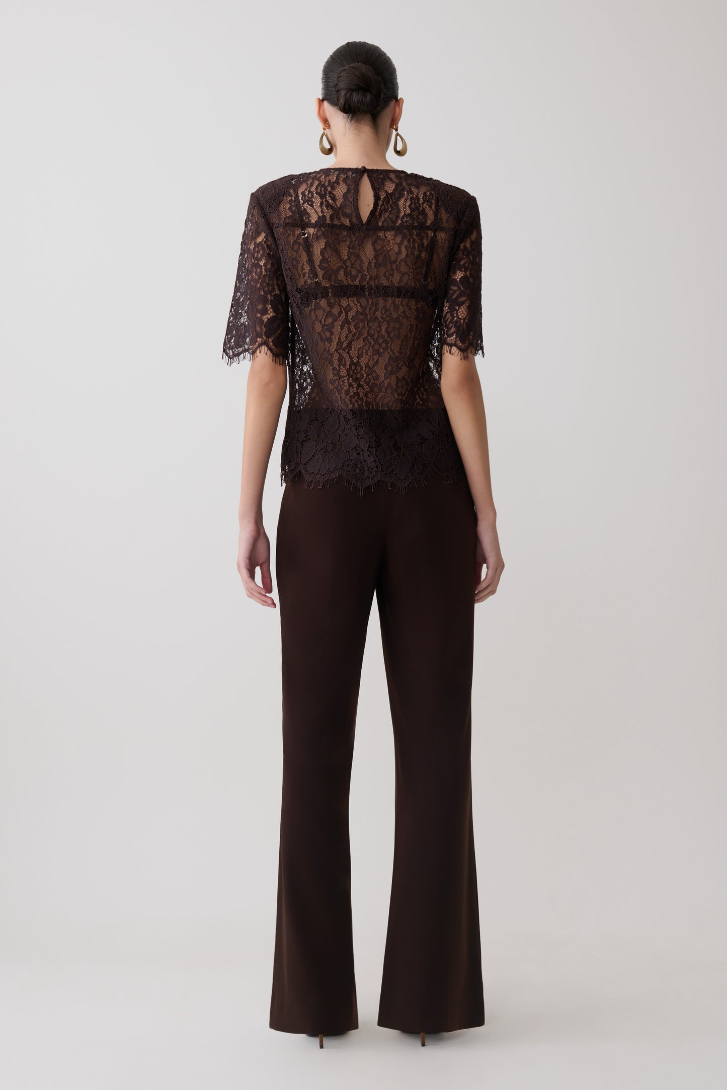 Darcie Fit And Flare Suiting Pants - Dark Chocolate