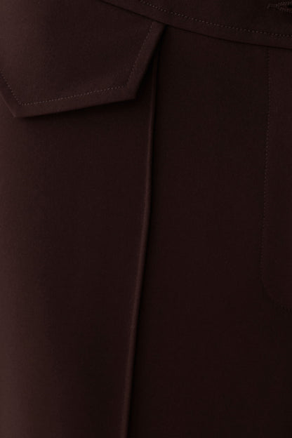 Darcie Fit And Flare Suiting Pants - Dark Chocolate