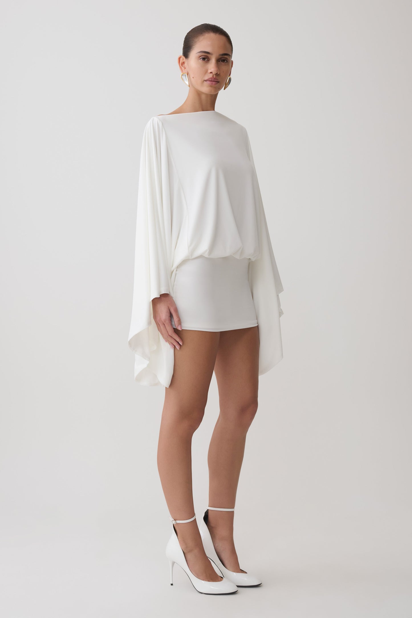 Jessy Draped Open Back Mini Dress - Ivory