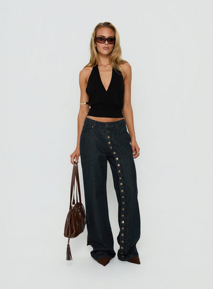 Penny Mid Rise Straight Leg Jeans Raw Denim