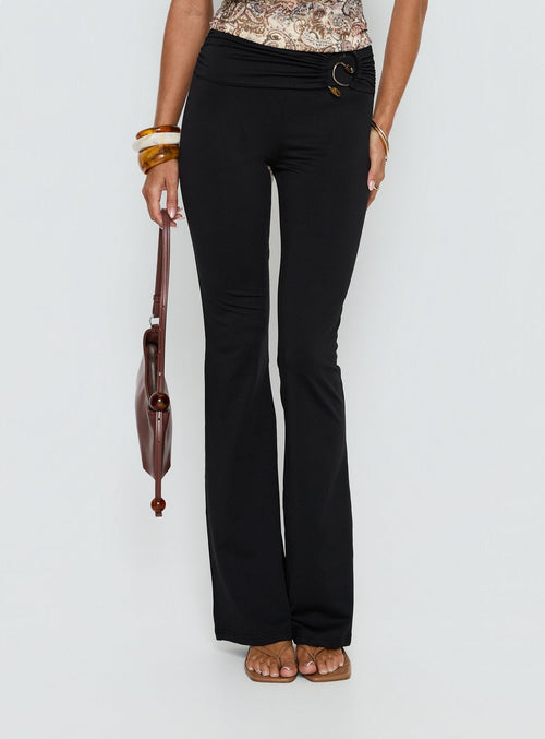 Kataliah Foldover Flare Pants Black