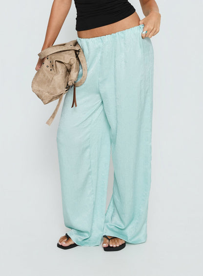 Salona Satin Straight Leg Pants Jelly Mint