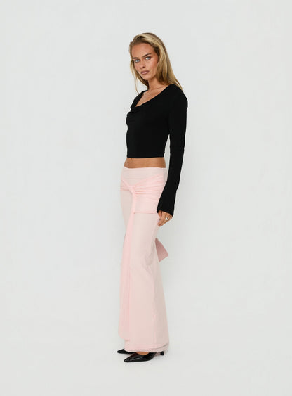 Isador Ruched Maxi Skirt Pink