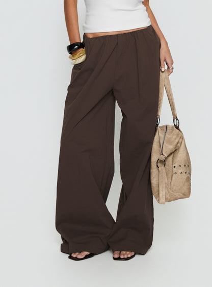 Lunea Concealed Waistband Pants Brown Tall