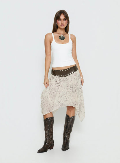 Dark Mirage Asymmetrical Midi Skirt Multi