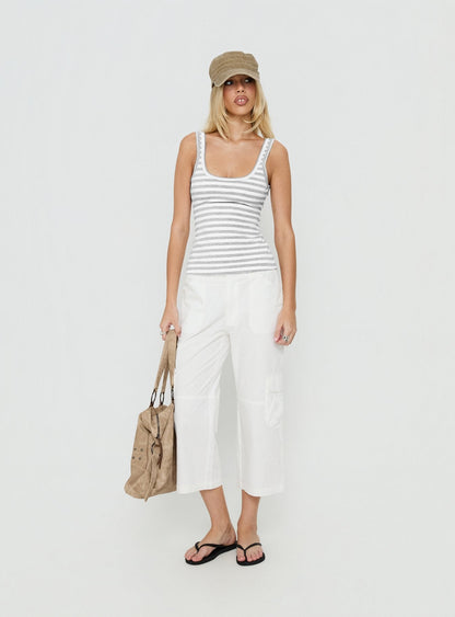 Indee Cropped Cargo Pants White