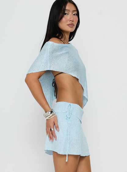 Shalva Knit Sequin Mini Skort Blue
