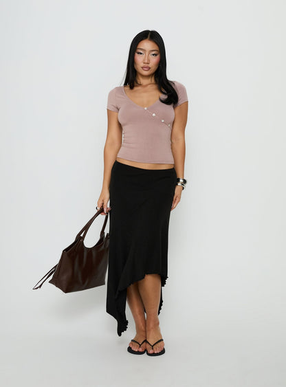 Futura Asymmetrical Midi Skirt Black