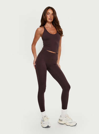 Stride Active Invisible Scrunch Leggings Brown