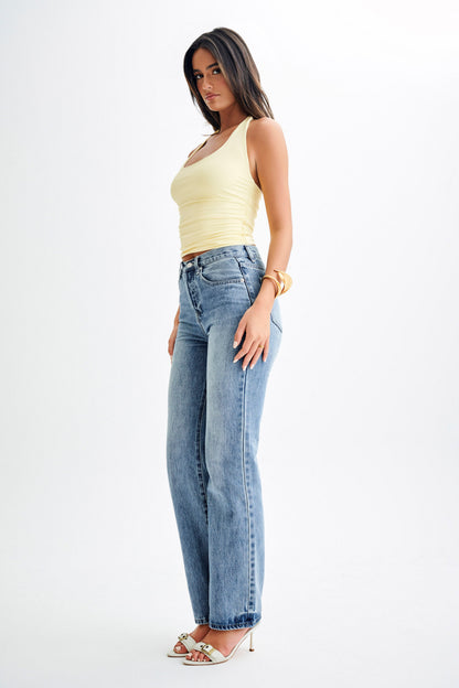 Marie Recycled Halter Top - Lemon Sherbet