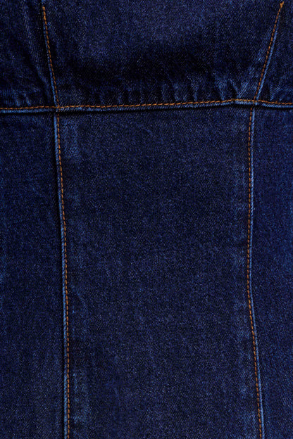 Cosmala Denim Long Sleeve Mini Dress - Indigo Blue
