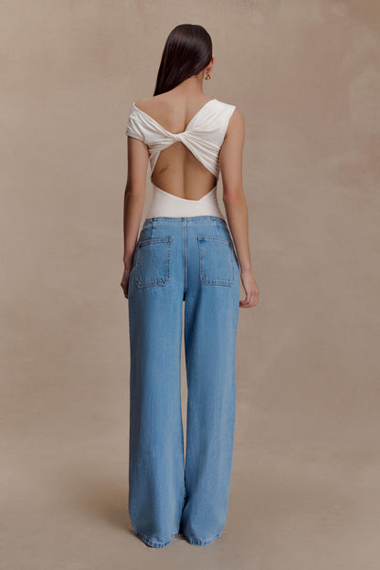 Niamh Modal Twist Back Bodysuit - Ivory