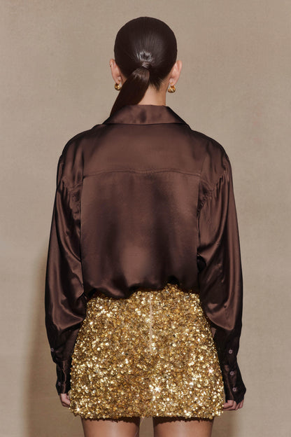Porter Hand Beaded Mini Skirt - Gold