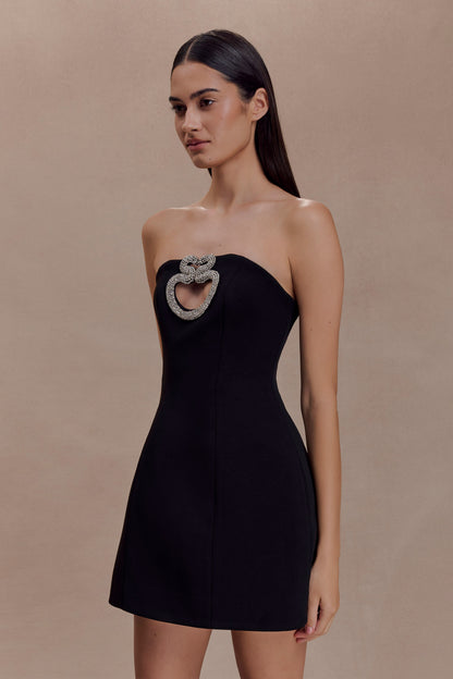 Hilda Embellished Strapless Mini Dress - Black