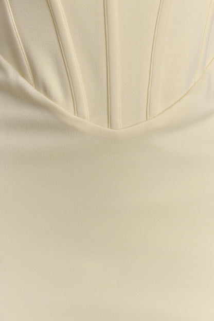 Luella Crepe Corset Maxi Dress - Lemon