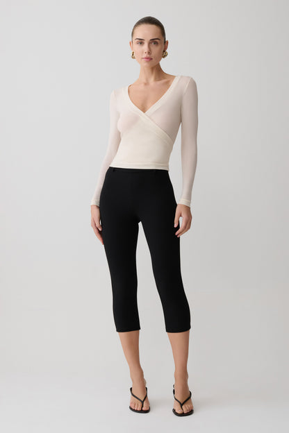 Lumi Long Sleeve Mesh Top - Bone