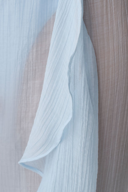 Kai Sheer Draped Ruffle Pant - Pale Blue