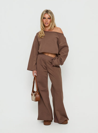 Peaks Flared Track Pants Cocoa