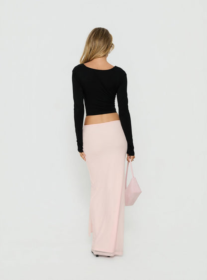 Isador Ruched Maxi Skirt Pink