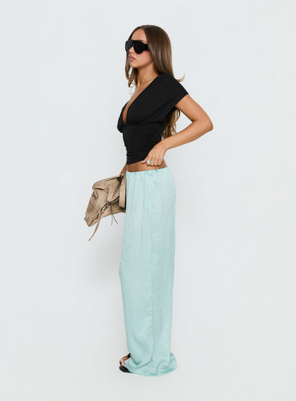 Salona Satin Straight Leg Pants Jelly Mint