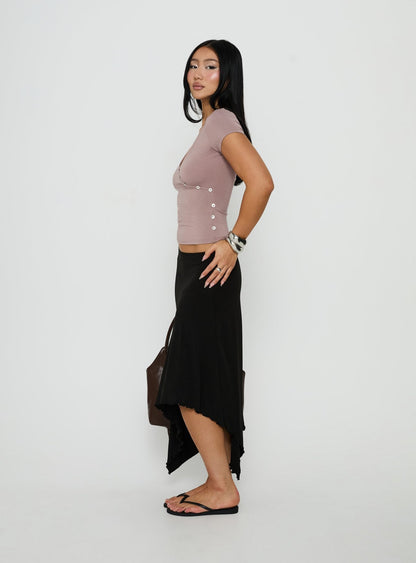 Futura Asymmetrical Midi Skirt Black