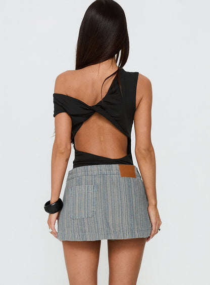 Lifetimes Micro Skort Dark Blue Stripe
