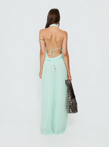 Distinction Chiffon Pants Aqua