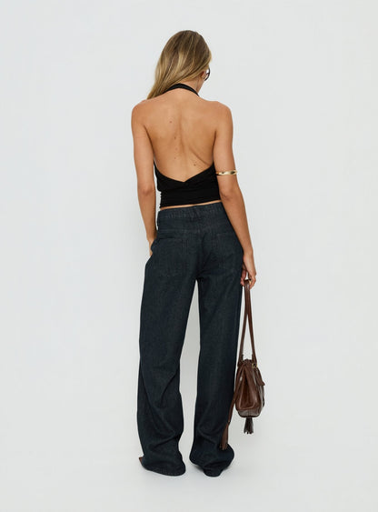 Penny Mid Rise Straight Leg Jeans Raw Denim