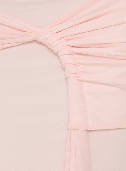 Isador Ruched Maxi Skirt Pink