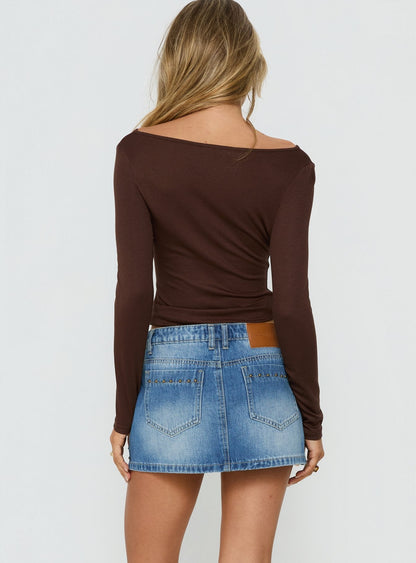 Go Girl Low Rise Studded Mini Skort Mid Blue