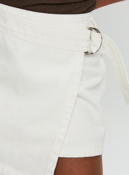 Elinora Wrap Mini Skirt White