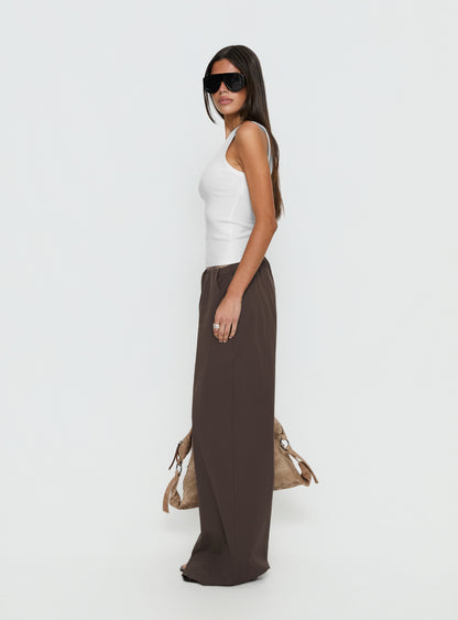 Lunea Concealed Waistband Pants Brown Tall