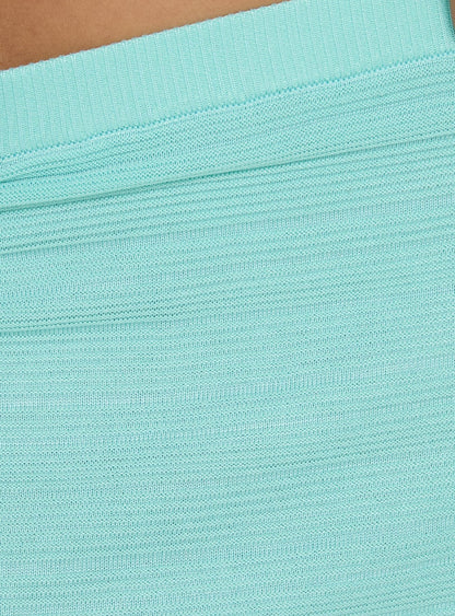 Qwin Knit Mini Skirt Aqua