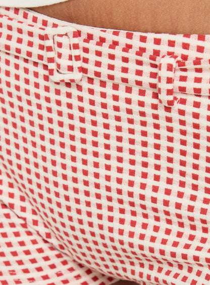 Fast Cars Micro Shorts Red Gingham