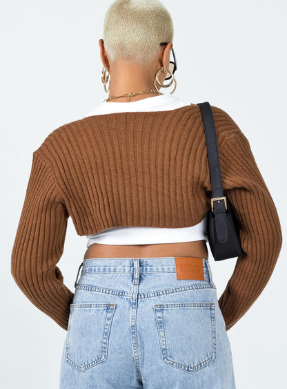 Aytan Bolero Sweater Brown
