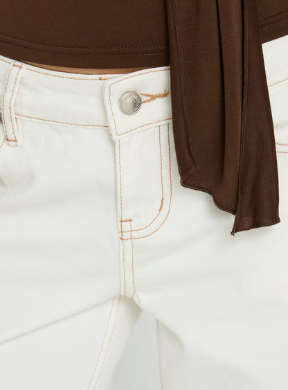 Tidal Wave Low Rise Straight Leg Jeans Cream