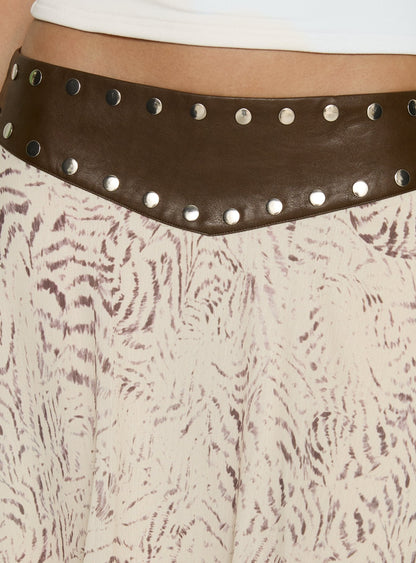 Dark Mirage Asymmetrical Midi Skirt Multi
