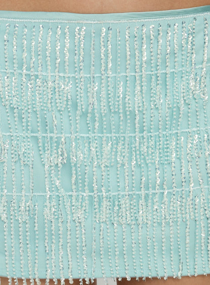 Stardom Tassel Mini Skirt Blue