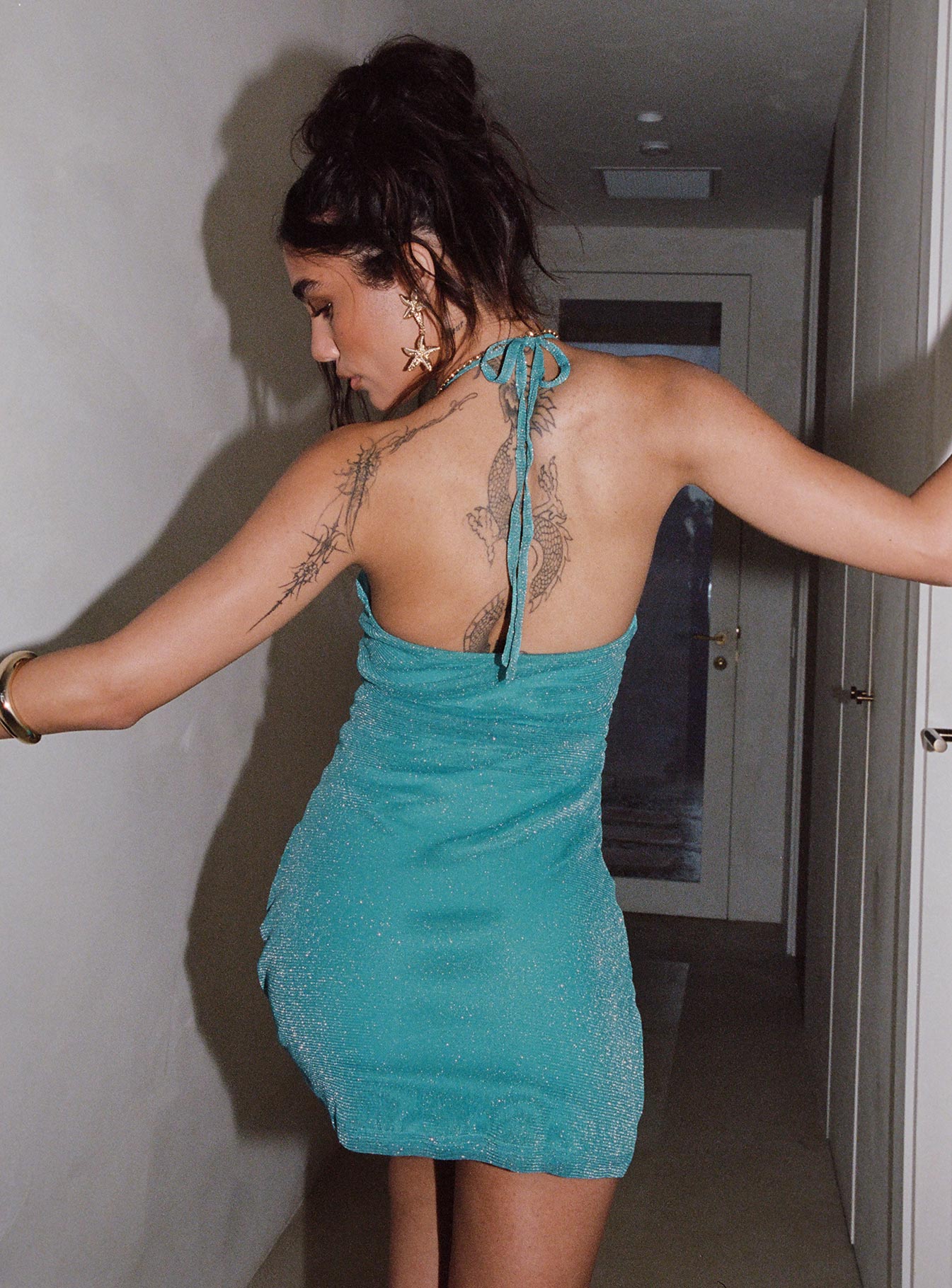 Armonia Mini Dress Teal Petite