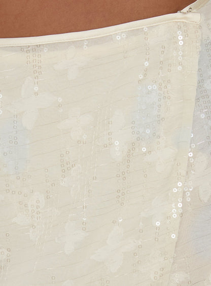 Brittain Wrap Mini Skirt Cream