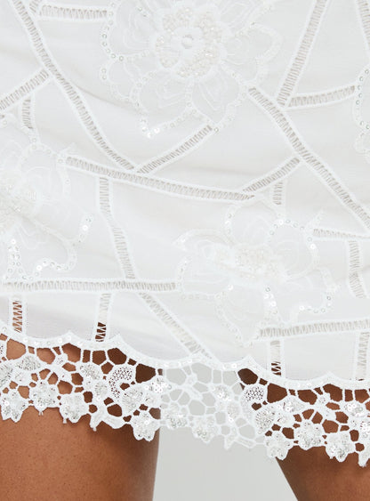 Summerset Sequin Mini Skirt White