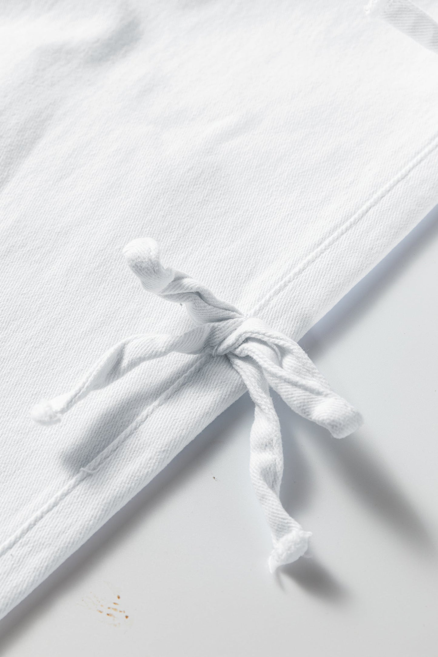 White Bow Knot Side Detail Straight Leg Loose Jeans