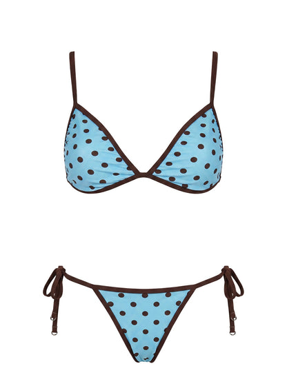 Idola Bikini Top Blue Polka Dot