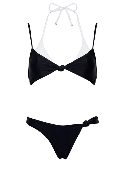 Melesa Knotted Cheeky Bikini Bottom Black