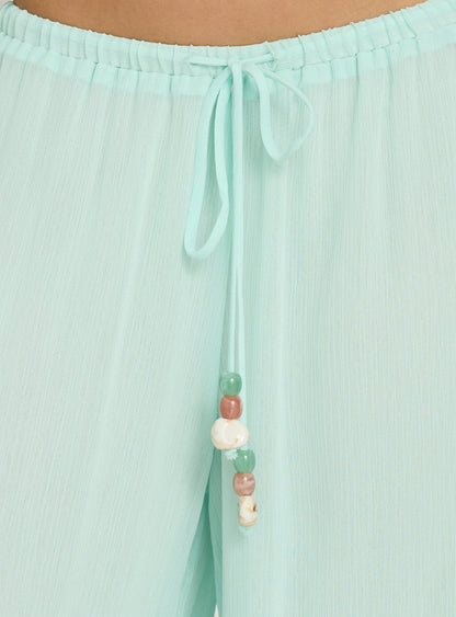 Distinction Chiffon Pants Aqua