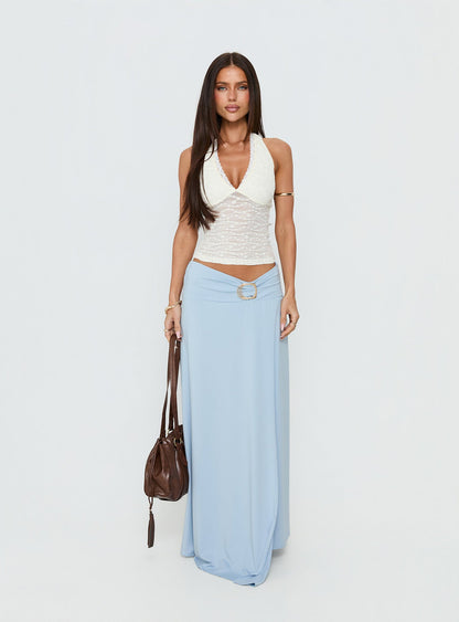 Nola Hardware Slit Maxi Skirt Blue